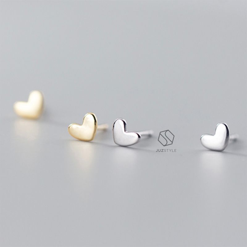 Bông tai bạc Tiny heart