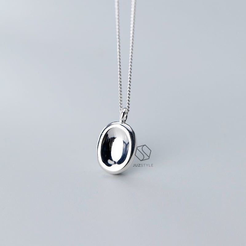 Dây chuyền bạc The concave oval