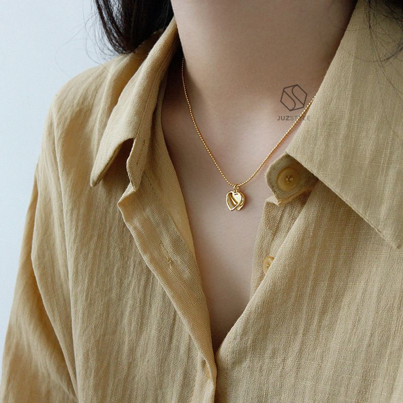Dây chuyền bạc Double hearts