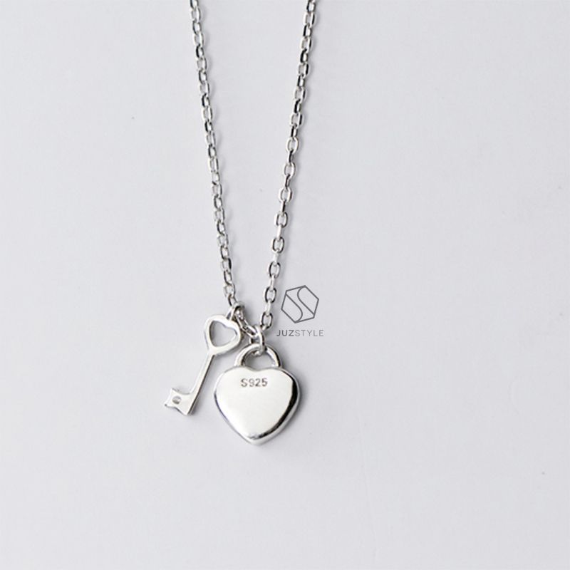 Dây chuyền bạc Heart lock & key