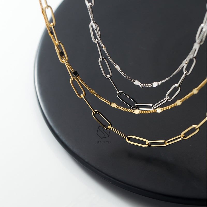 Dây chuyền bạc Double chains