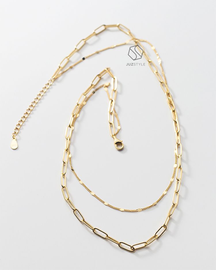 Dây chuyền bạc Double chains