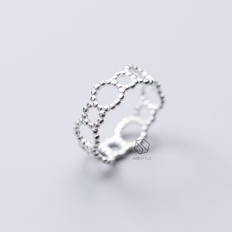 Nhẫn bạc Dot circle