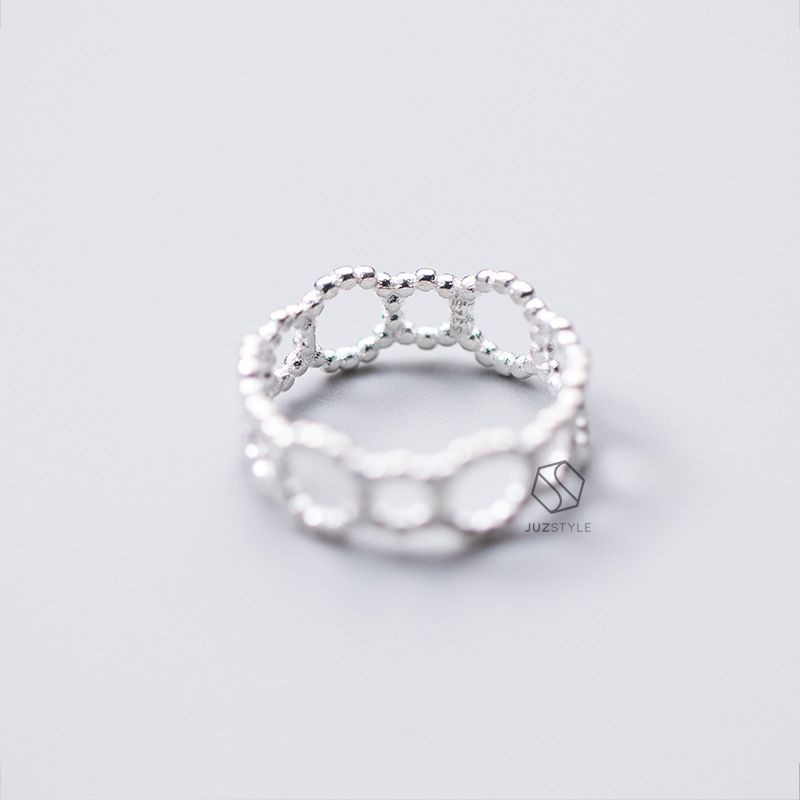 Nhẫn bạc Dot circle