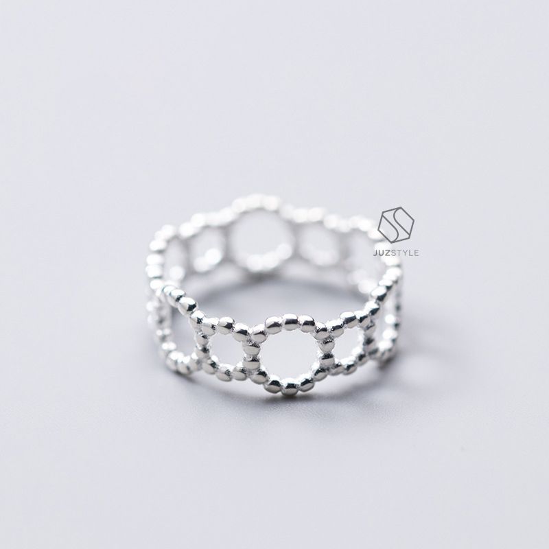 Nhẫn bạc Dot circle