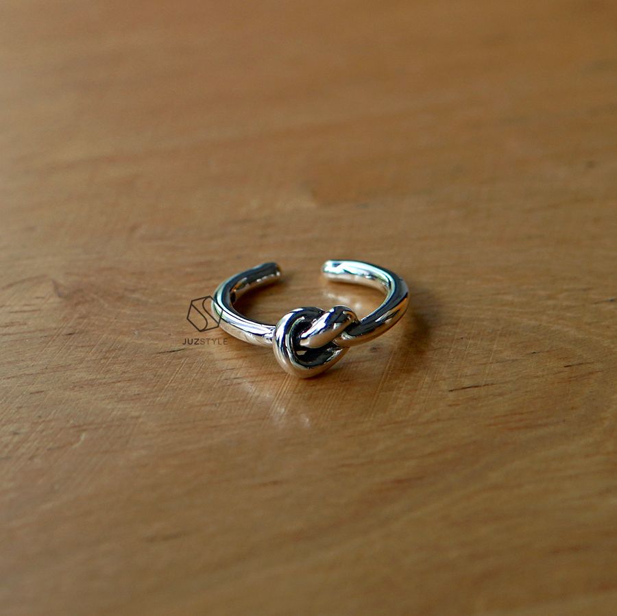 Nhẫn bạc Midi Vintage Single Knot
