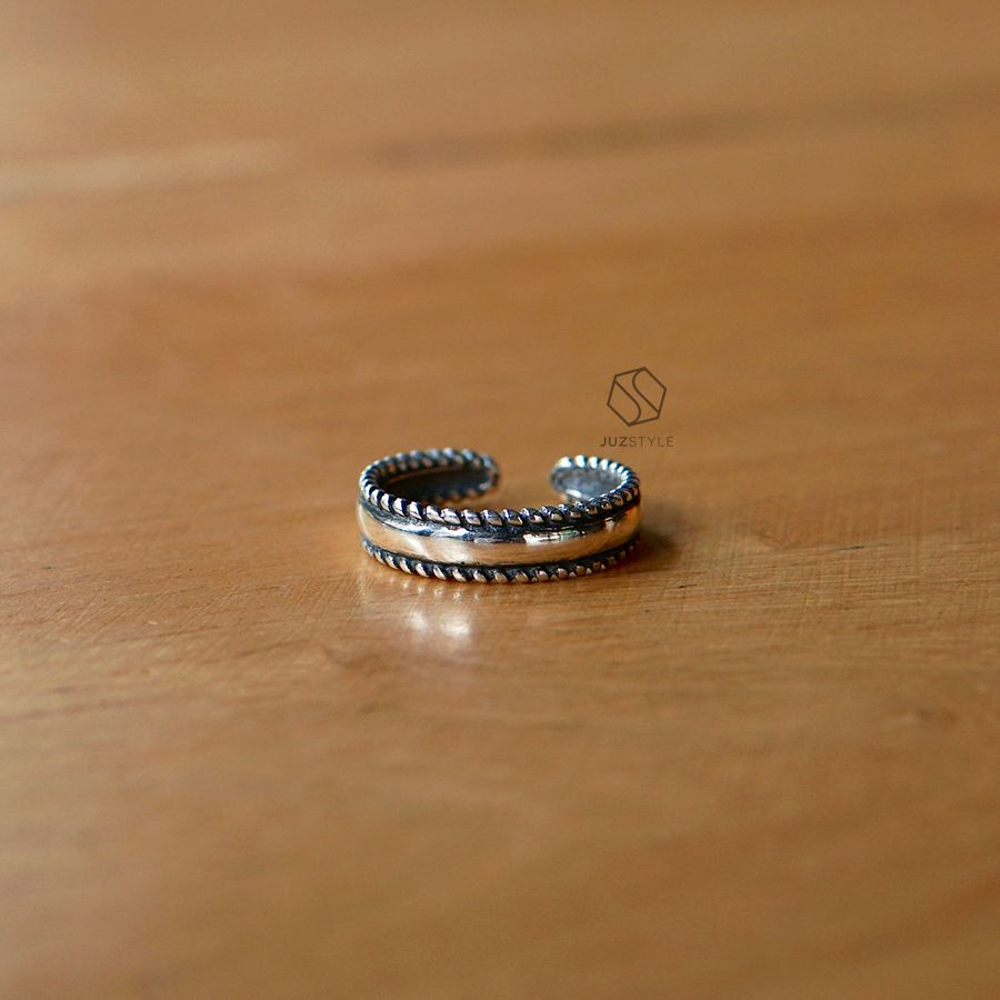 Nhẫn bạc Midi Vintage Pattern