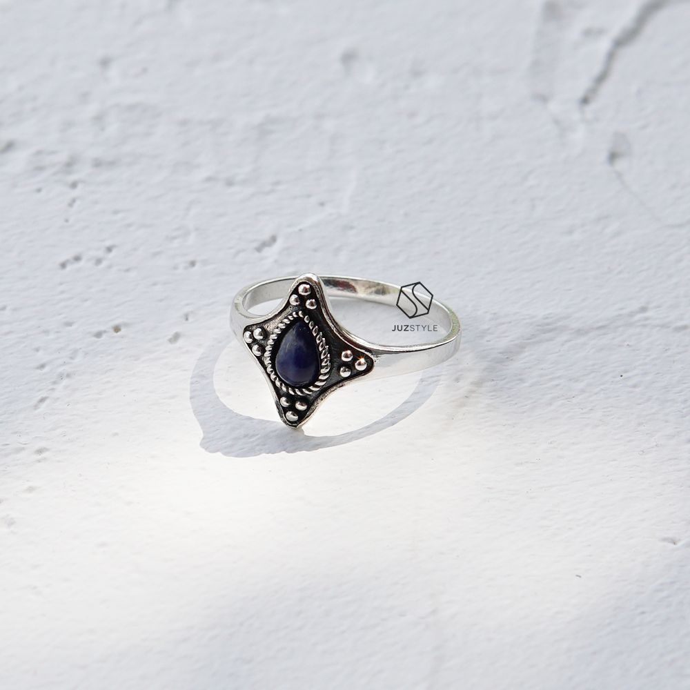 Nhẫn bạc Vintage Sodalite
