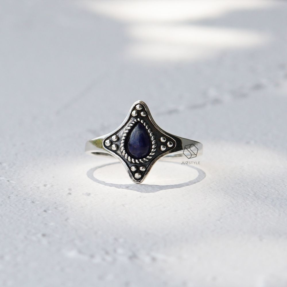 Nhẫn bạc Vintage Sodalite