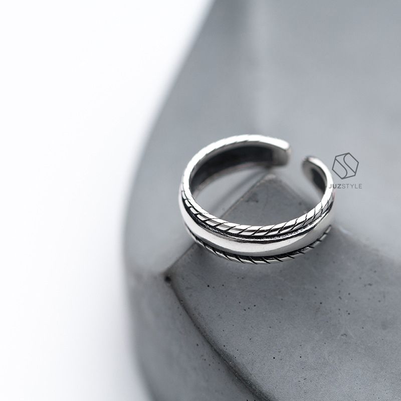 Nhẫn bạc Vintage twist