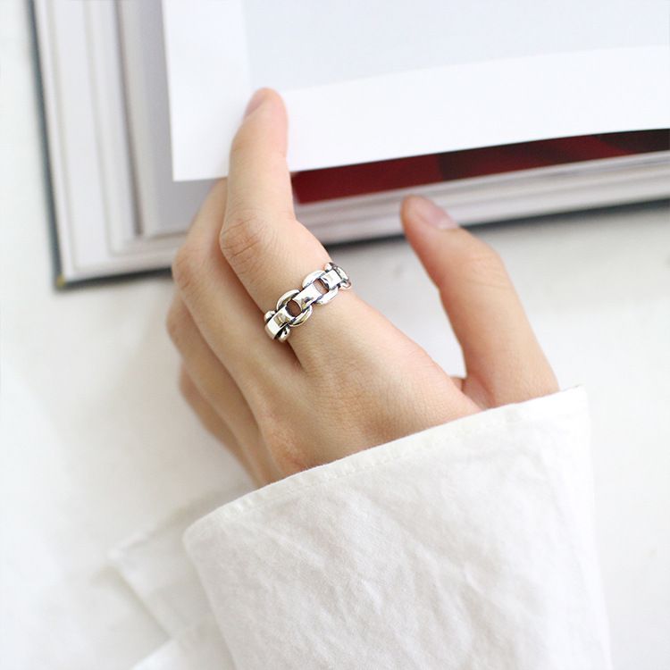 Nhẫn bạc Vintage chain