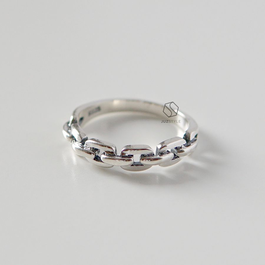 Nhẫn bạc Vintage chain