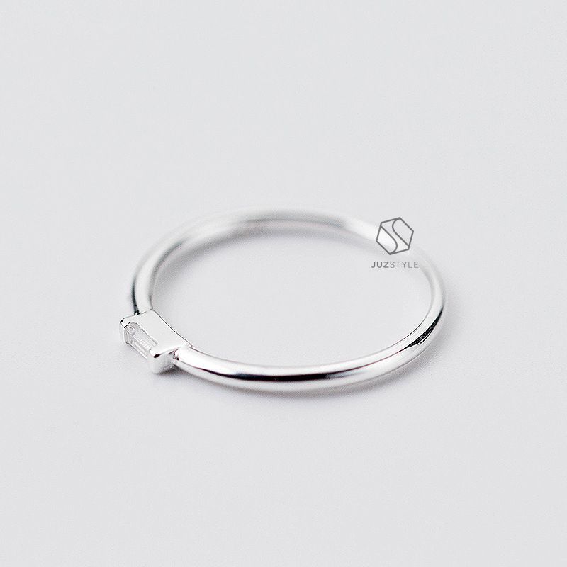 Nhẫn bạc Rectangle CZ