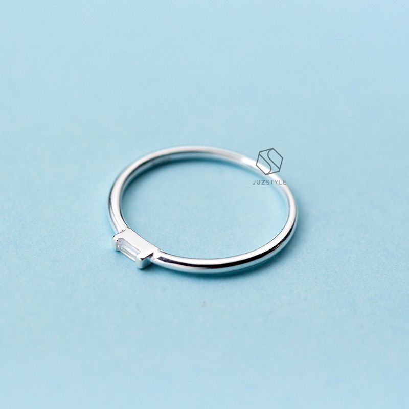 Nhẫn bạc Rectangle CZ