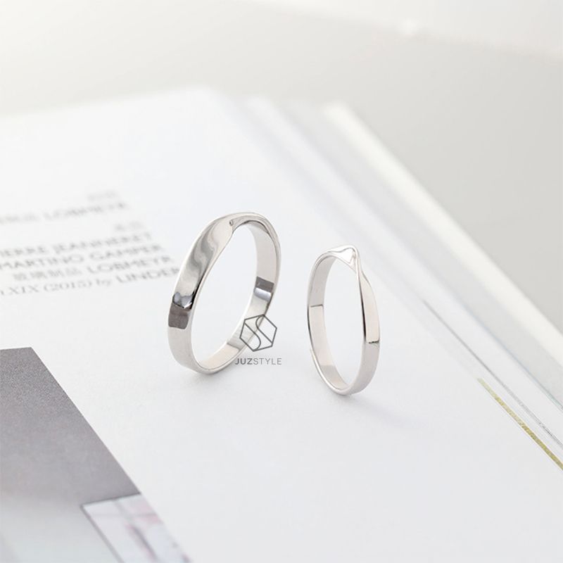 Nhẫn cặp bạc Twist