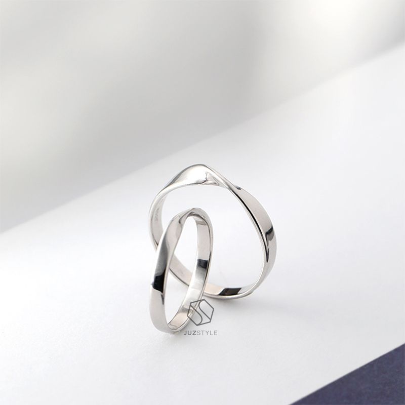 Nhẫn cặp bạc Twist