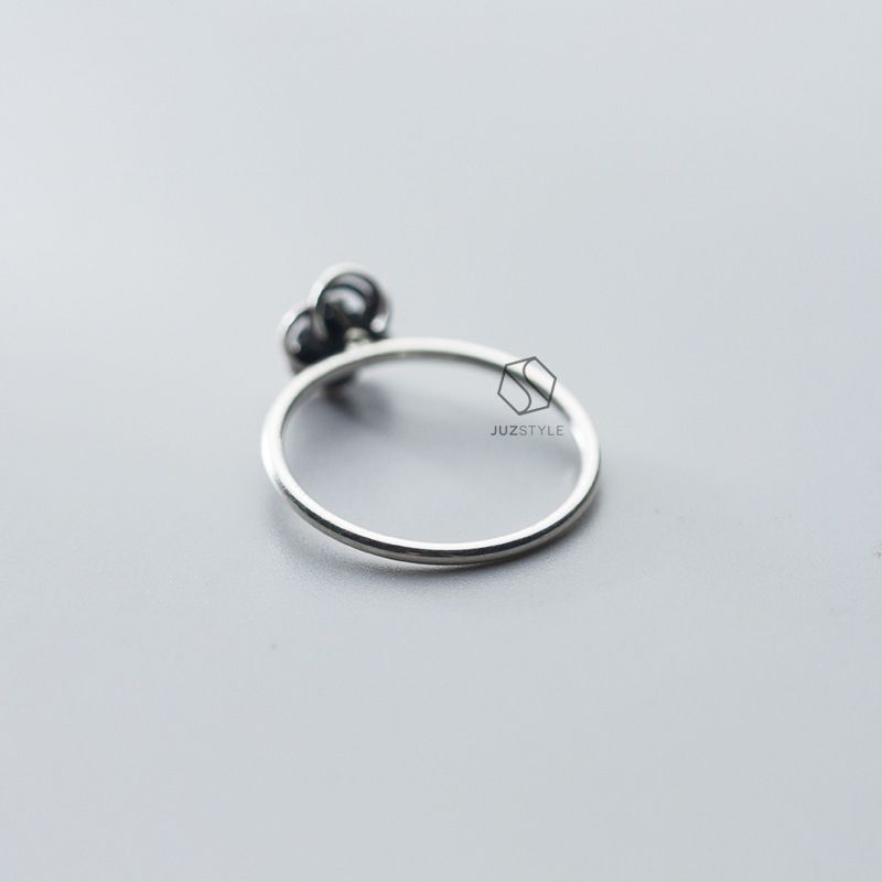 Nhẫn bạc Black rosie line