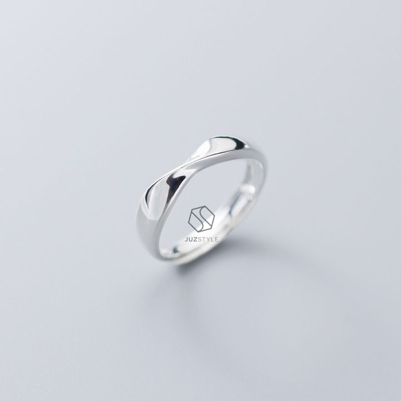Nhẫn cặp bạc Twisted