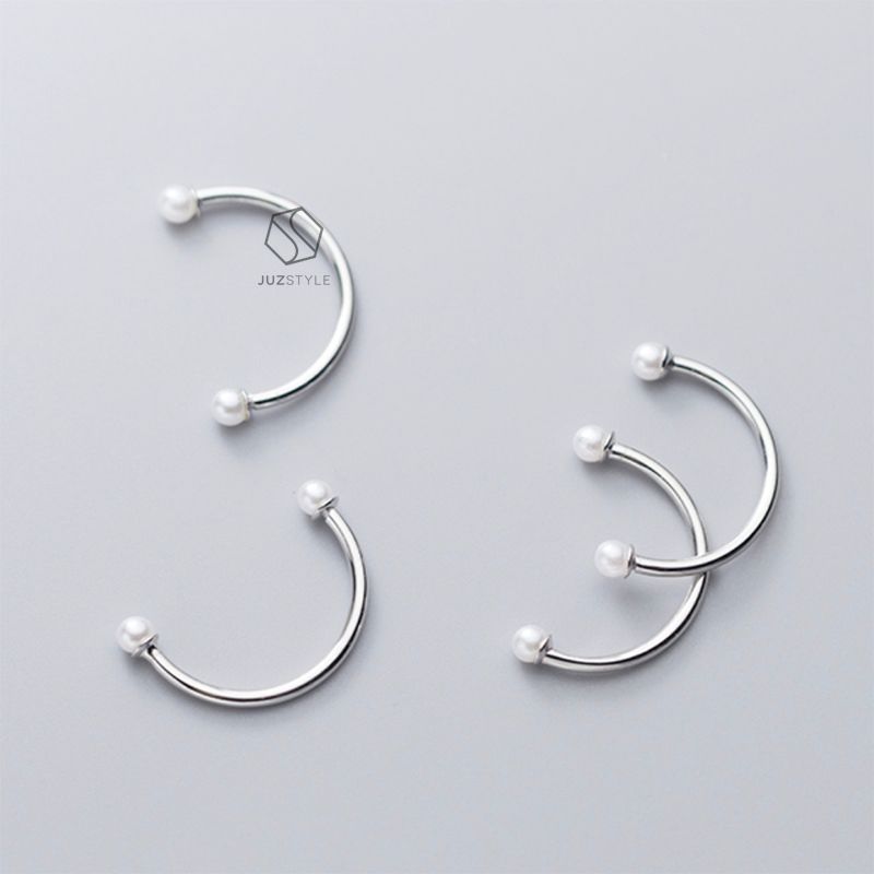 Nhẫn bạc Two pearl dots