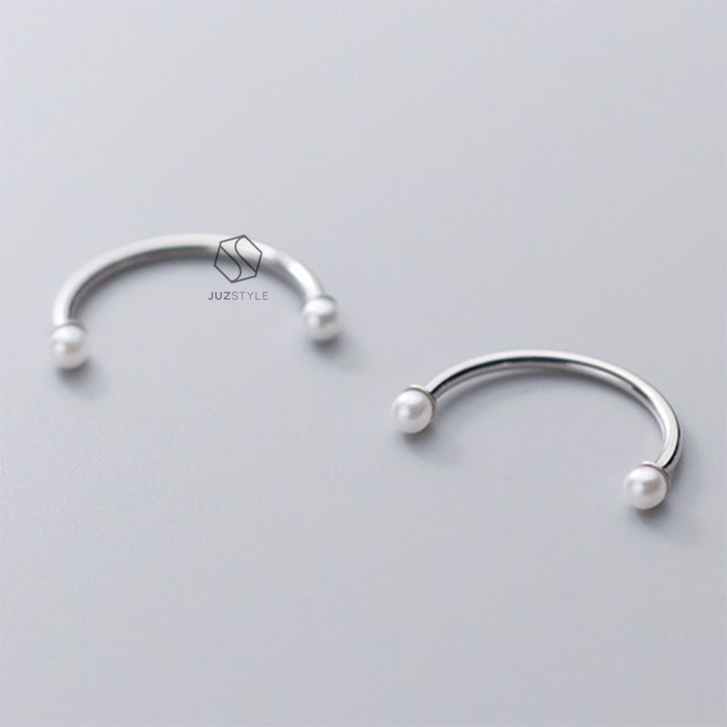 Nhẫn bạc Two pearl dots
