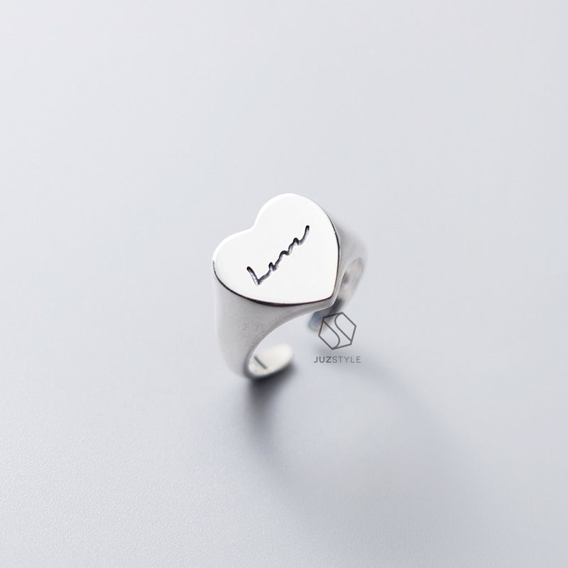 Nhẫn bạc Heart signet
