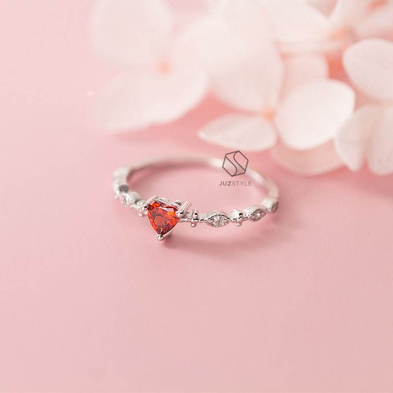 Nhẫn bạc Heart CZ