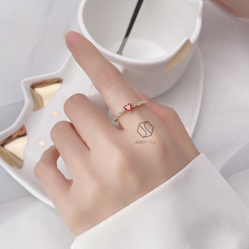 Nhẫn bạc Heart CZ