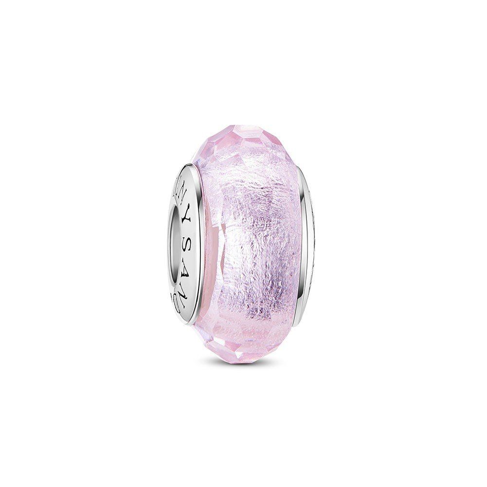 Charm bạc Tháng 10 pha lê hồng
