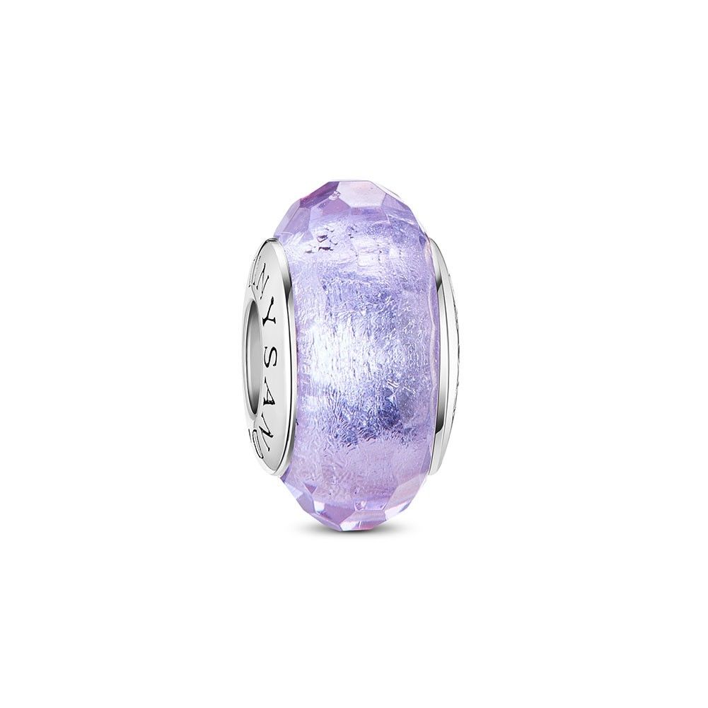 Charm bạc Tháng 2 màu tím nhạt