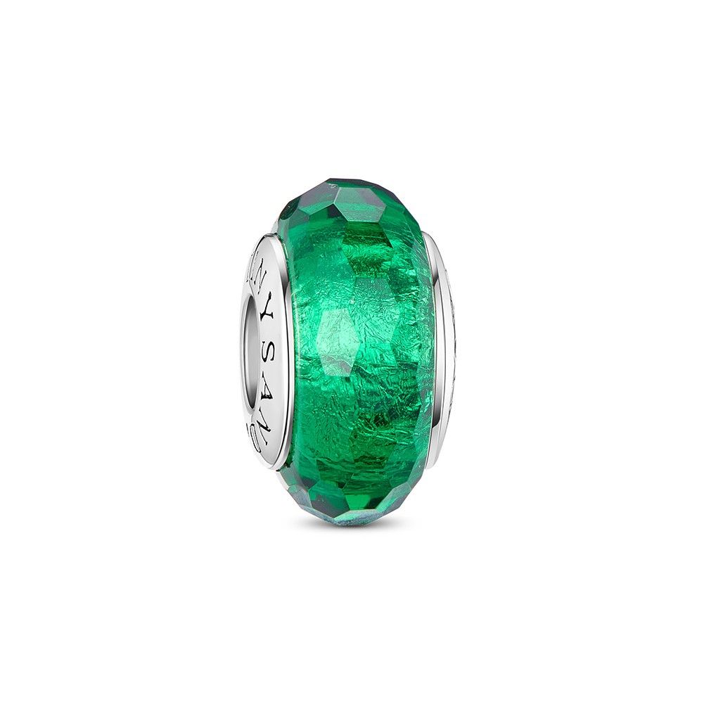 Charm bạc Tháng 5 màu ngọc lục bảo