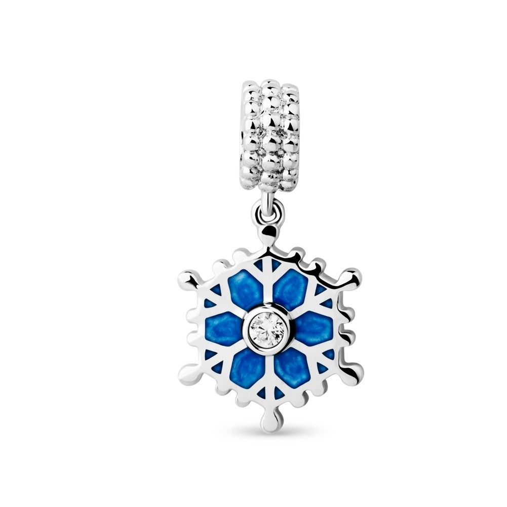 Charm bạc rơi Snowflake