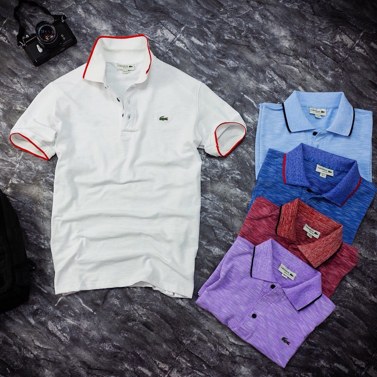 POL011hồngdau - ÁO POLO CÁ SẤU THUN COTTON XƯỚC