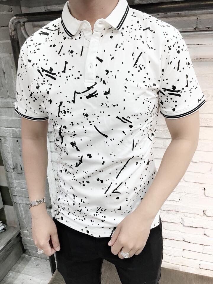 POL013D - ÁO POLO CÁ SẤU HỌA TIẾT
