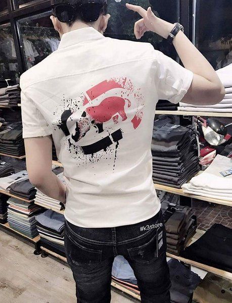 SM11T - SƠ MI TAY NGẮN IN 2 MẶT TÊ GIÁC