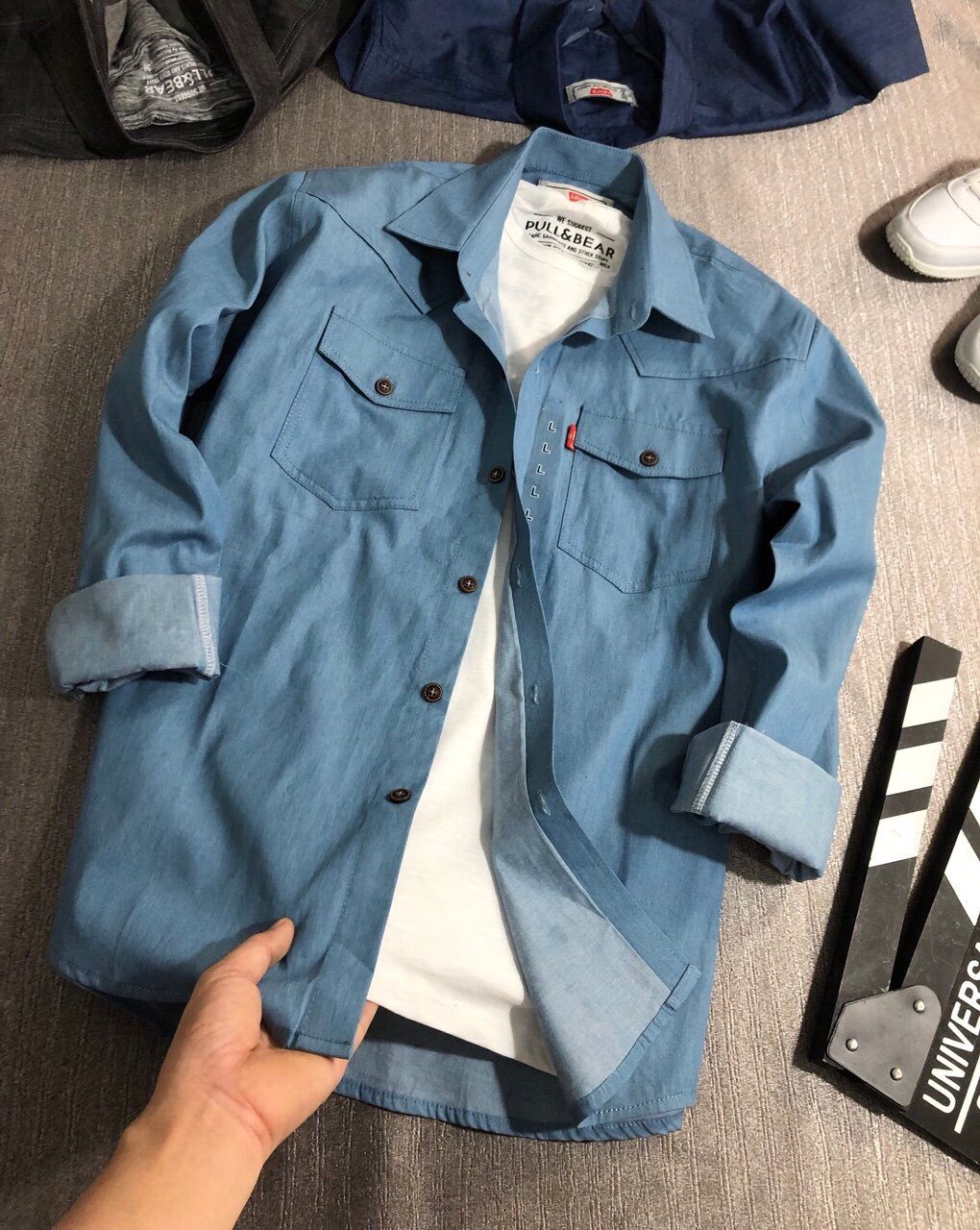 SMTD028den - Sơ mi xuất khẩu KATE DENIM