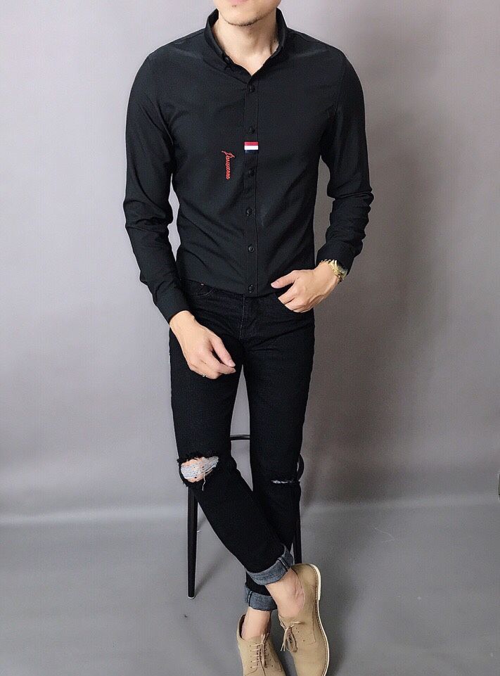 SM56Đ - ÁO SƠ MI PHỐI SỌC ĐƯỜNG NÚT