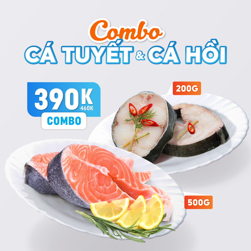 Combo Cá Tuyết & Cá Hồi