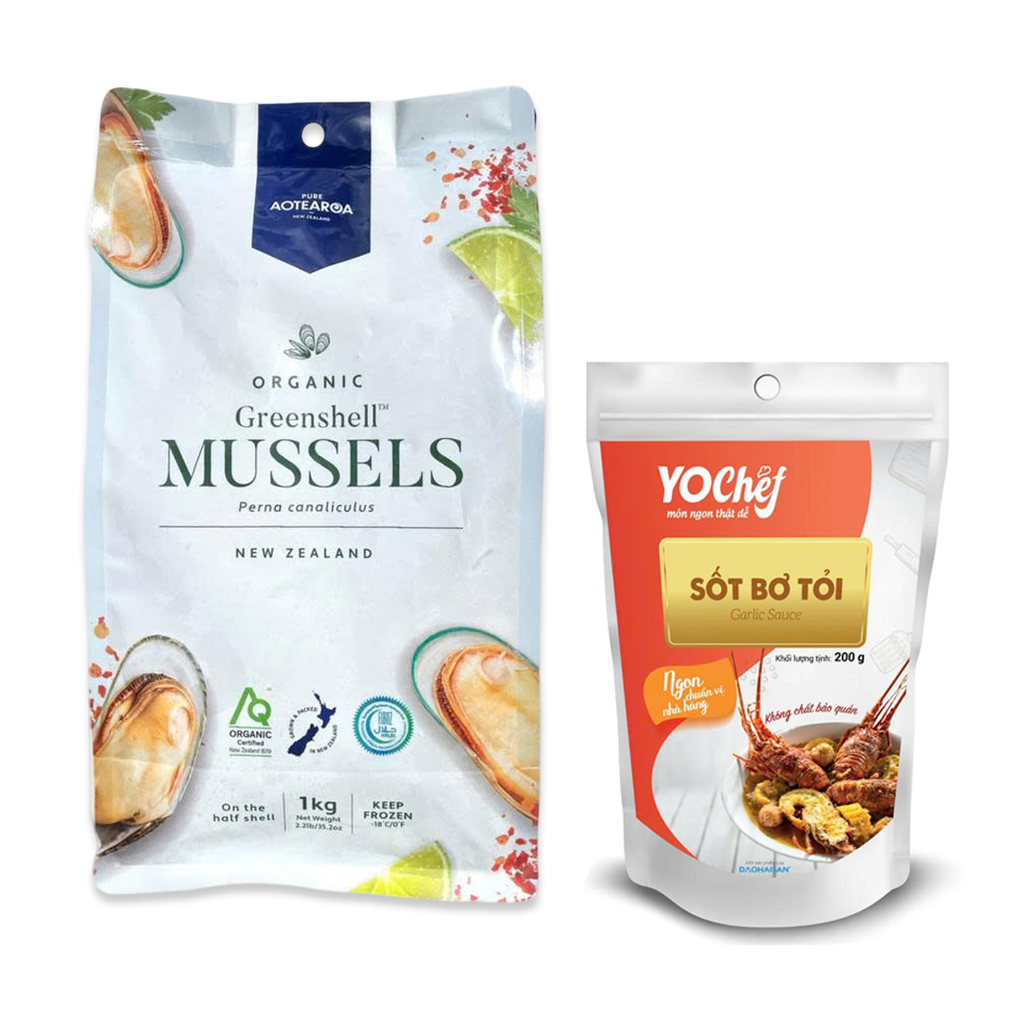 Combo Vẹm Hữu Cơ New Zealand Pure + Sốt Bơ Tỏi (Combo)