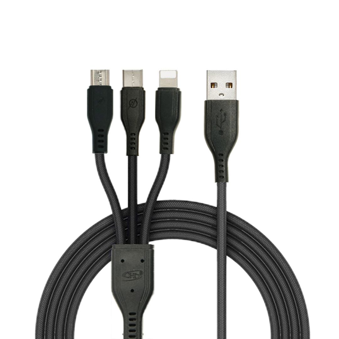  Dây cáp sạc USB Honjianda đa năng 3 trong 1 (Type C/Micro USB/Lightning) 