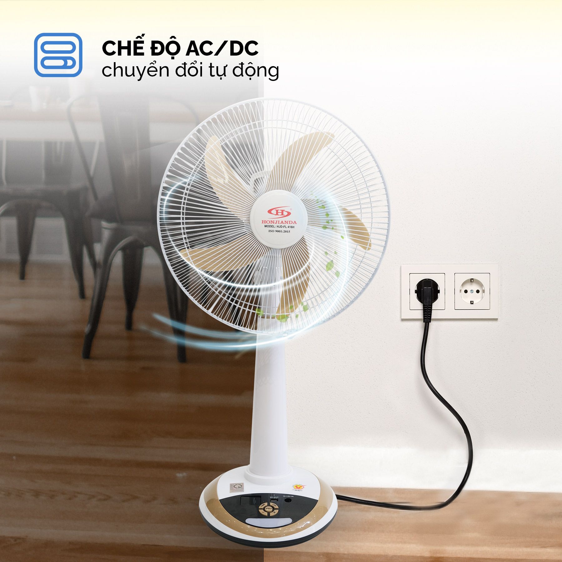  Quạt sạc tích điện để bàn AC&DC 16 inch FL416/416H 