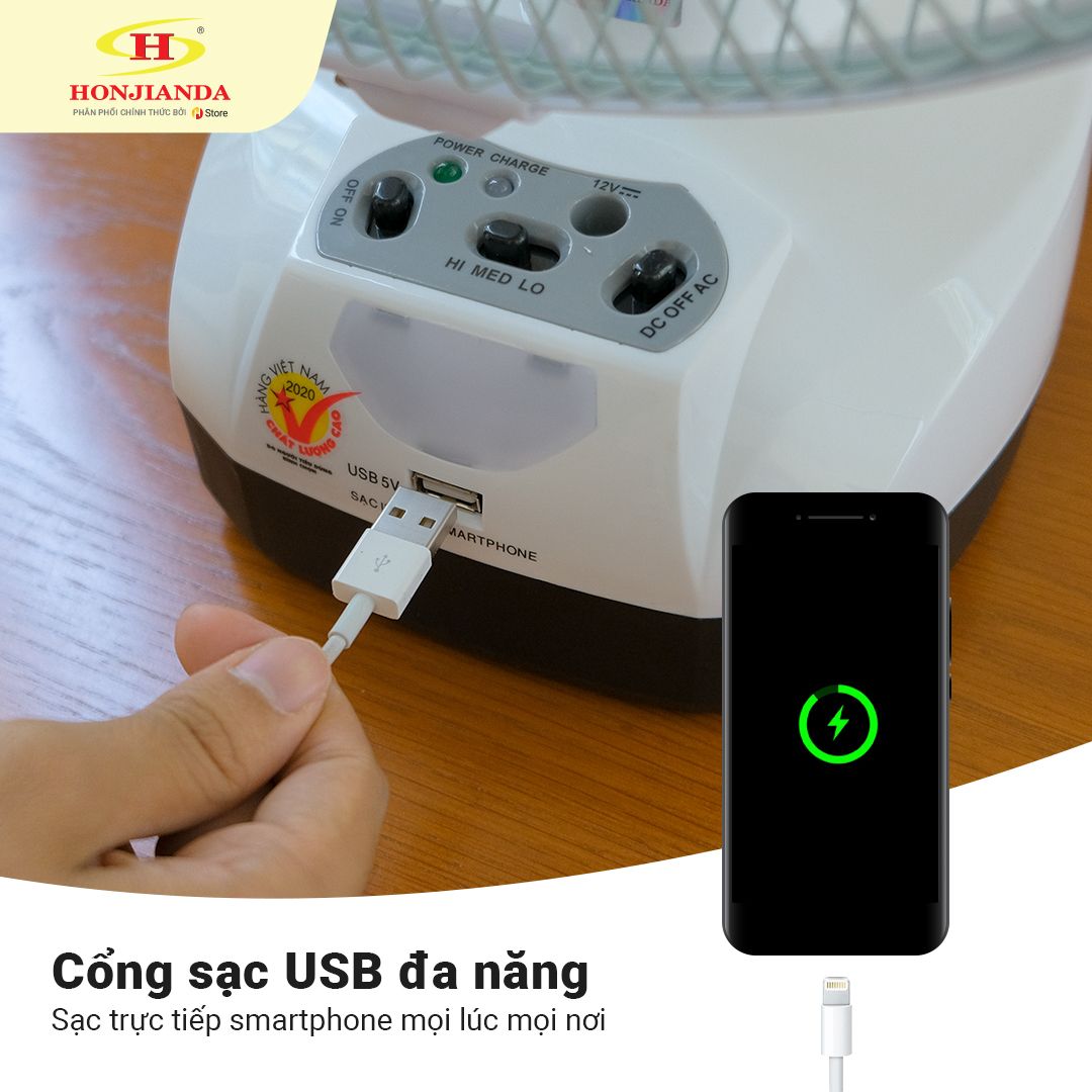  Quạt sạc tích điện để bàn mã HJD-FL301 