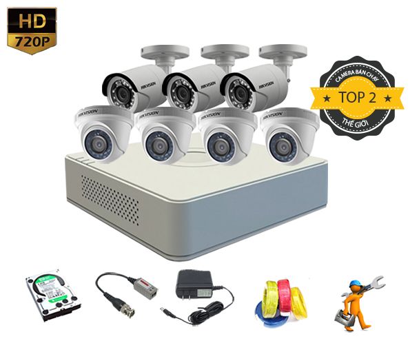 Trọn bộ 7 camera quan sát 1.0MP