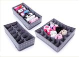 Bộ 3 hộp đựng đồ lót cho phòng ngăn nắp (màu xám)