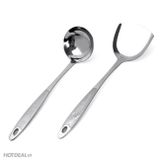 Bộ Vá, Sạn Inox Đặc- Họa Tiết Dập Nổi