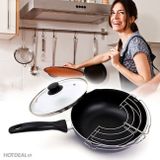 Supor - Chảo Sâu Lòng Chống Dính Supor F09A24 - 24 Cm - Có vung kính