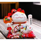 Mèo thần tài may mắn gốm men cao cấp 16cm - Giao mẫu ngẫu nhiên