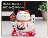 Mèo thần tài may mắn gốm men cao cấp 16cm - Giao mẫu ngẫu nhiên