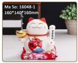 Mèo thần tài may mắn gốm men cao cấp 16cm - Giao mẫu ngẫu nhiên