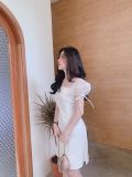 Đầm thiết kế đen cổ vuông tay phồng cao cấp