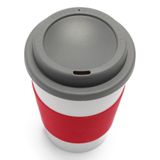 Ly cà phê lót tay cầm Silicon cao cấp 335ml (đỏ)